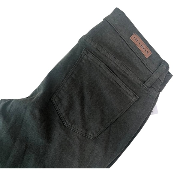 NEW Lila Ryan Size 27 Jeans Louise Skinny Pants Mid Rise Dark Olive Green Ankle - Picture 1 of 10